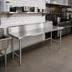 Thumbnail image #2 for Advance Tabco 108-Inch x 24-Inch 304 Stainless Steel Work Table with 10-Inch Backsplash and Galvanized Open Base