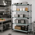 Thumbnail image #2 for Quantum Stationary Solid Shelving Starter Kit, 60-Inch Wide x 21-Inch Deep x 86-Inch High, 5-Shelf, 304 Stainless Steel
