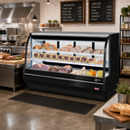 Thumbnail image #3 for Turbo Air TCDD-96H-W(B)-N 96 1/2-Inch Full-Service Refrigerated Deli Case, Self-Contained, Curved Glass, 33.2 Cu. Ft.