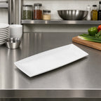 Thumbnail image #2 for American Metalcraft Endurance TMW13 Rectangular White Melamine Serving Tray, 13-7/8 x 6-1/2 x 7/8 Inch Case of 12