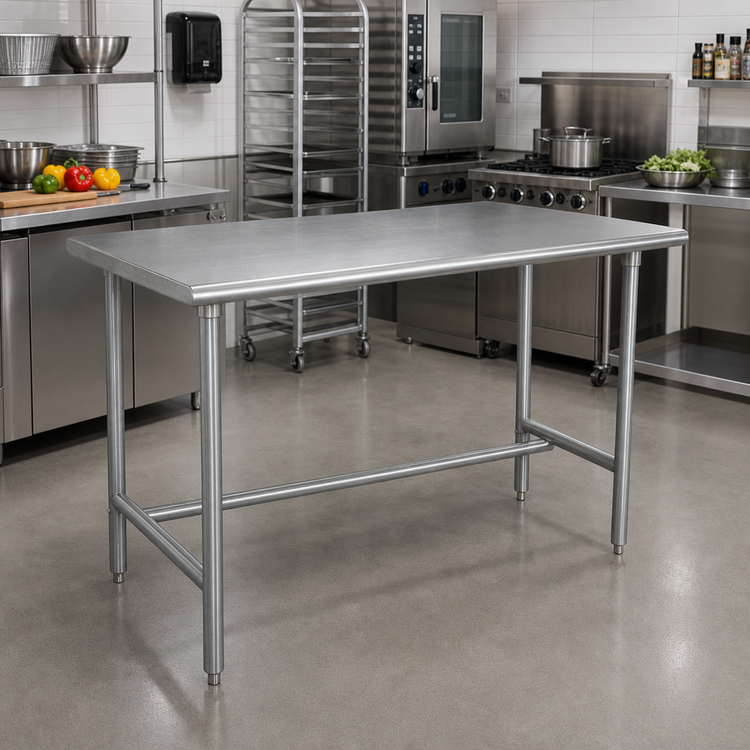 Product image #2 for Advance Tabco 60 Inch x 30 Inch 16 Gauge 304 Stainless Steel Top Work Table with Galvanized Open Base