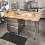 Thumbnail image #2 for Advance Tabco BGT-367L Bakers' Wood Work Table, 84 x 36 Inches, 1-3/4-Inch Top, 3 Drawer Tiers, Galvanized Base