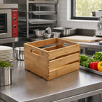 Thumbnail image #2 for American Metalcraft WTBA10 Half-Size Rectangular Bamboo Display Crate/Riser Case of 4