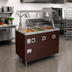 Thumbnail image #2 for Vollrath 2-Series Affordable Portable 3-Well Mobile Hot Food Station with Buffet Breath Guard and Cherry Woodgrain Enclosed Base