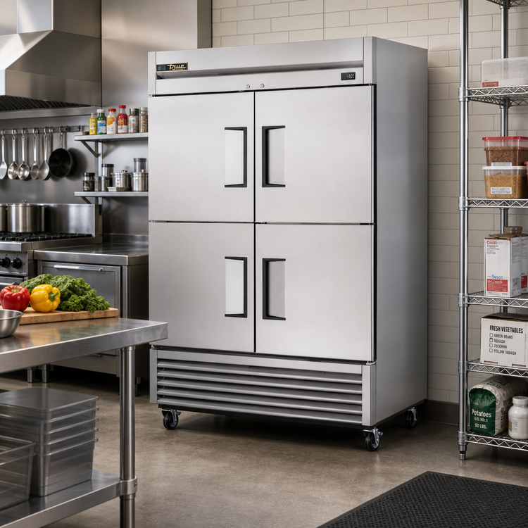 Product image #2 for True T-Series Two-Section Reach-In Freezer with 4 Half Solid Doors, 54 1/8-Inch Wide