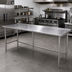 Thumbnail image #2 for Advance Tabco 120-Inch x 30-Inch 16 Gauge 304 Stainless Steel Work Table with 1-1/2-Inch Rear Up-Turn