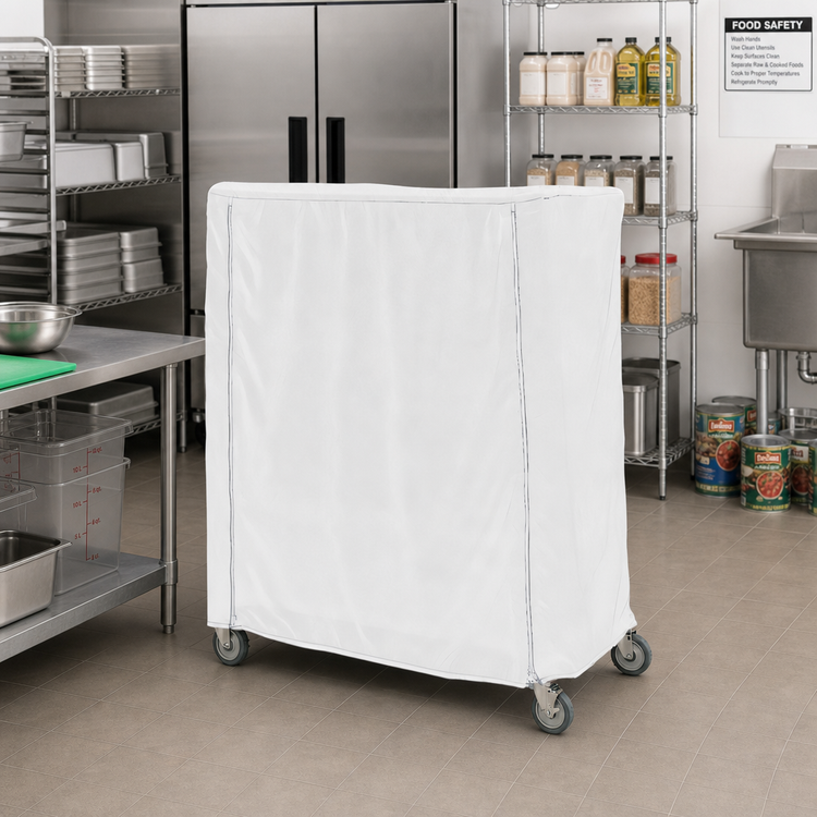 Product image #2 for Metro 36 x 24 x 74 Inch White Uncoated Knitted Polyester Cart Cover