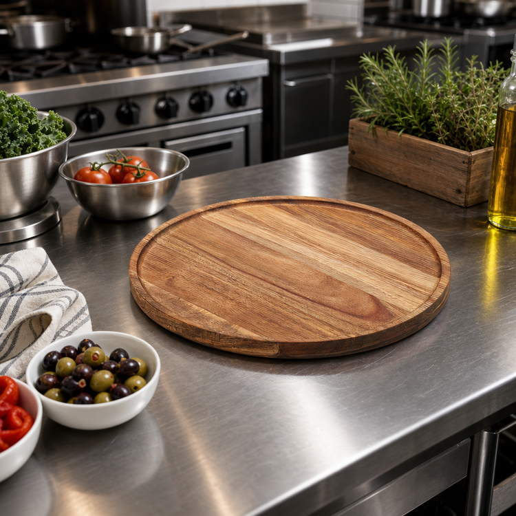 Product image #3 for American Metalcraft Loft Collection Round Acacia Wood Serving Board, 12-Inch Diameter x 3/5-Inch High