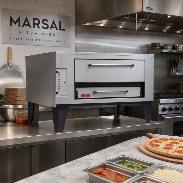 Product image #2 for Marsal SD-1048 Gas Deck Pizza Oven with Brick Deck, 10-Inch Chamber, and 4-Pie Capacity