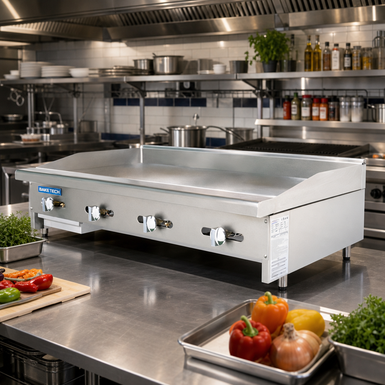 Product image #2 for Bake Tech Innovation TAMG-48 48-Inch Countertop Gas Radiance Griddle with 3/4-Inch Smooth Steel Plate