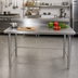 Thumbnail image #2 for Stallion Stainless Steel Open-Base Work Table with 5-Inch Backsplash and Safety Edge Front, 120 x 24 Inches