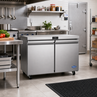 Atosa AUF60SD Two-Section Undercounter Reach-In Freezer, 15 Cu. Ft., Rear-Mounted Self-Contained, Stainless Steel, 115V