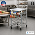 Thumbnail image #2 for New Age Half-Size Mobile Aluminum Can Storage Rack with Poly Top, 96 #5 or 72 #10 Can Capacity
