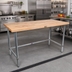 Thumbnail image #2 for John Boos 72-Inch x 30-Inch Northern Hard Rock Maple Wood Top Work Table with Stainless Steel Legs