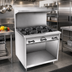 Thumbnail image #2 for Comstock-Castle F33 36-Inch Commercial Gas Range with 6 Open Burners, Open Front Cabinet Base, Backriser and High Shelf