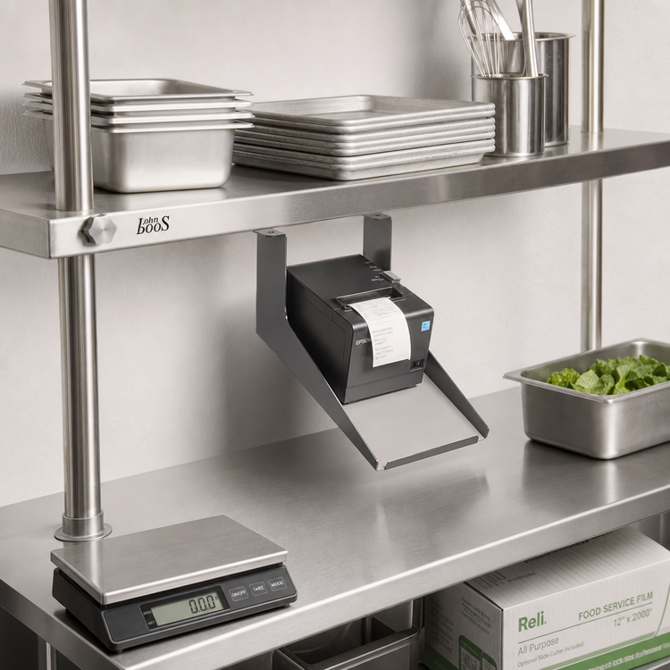 Product image #2 for John Boos Printer Shelf with 8 x 16 Inch Deck, Under Overshelf Mounting