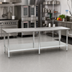 Thumbnail image #2 for Eagle Group Budget Series Flat Top 144 in. W x 36 in. D 430 Stainless Steel Work Table with Adjustable Undershelf