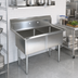 Thumbnail image #2 for John Boos E-Series 2-Compartment Stainless Steel Sink with 12-Inch Deep Bowls, 37 Inch W x 25.5 Inch D