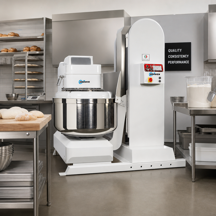 Product image #2 for Univex Silverline SL160LH Floor Spiral Mixer with Built-In Lifter, 350 lb. Dough Capacity, 2-Speed