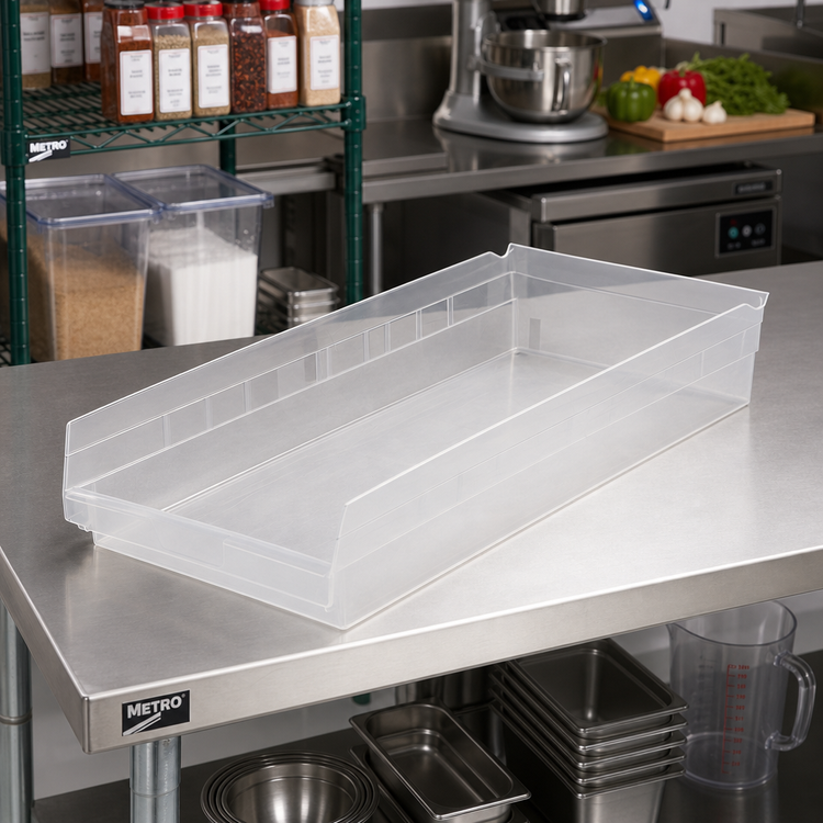 Product image #2 for Metro Clear Nesting Shelf Bin, 23-5/8 x 10-5/8 x 4 Inches, 6 Per Case