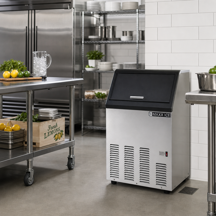 Product image #2 for Maxx Ice MIM120 Self-Contained Air-Cooled Full Dice Ice Maker With 35 lb Bin