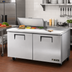 Thumbnail image #2 for True 60-Inch 2-Section Sandwich/Salad Refrigerated Prep Table with 8-Pan Top and Double-Door Base
