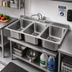 Thumbnail image #2 for Advance Tabco 3-Compartment Drop-In Sink with 16 x 20 x 12-Inch Bowls, 304 Stainless Steel, Faucet and Drain Included