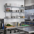 Thumbnail image #2 for Eagle Group QuadTruss S3-3B-SSW1848C 3-Tier Wall-Mounted Wire Shelf Kit, 48W x 18D, Chrome