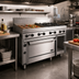 Thumbnail image #2 for Bistro 48-Inch Shallow-Depth Heavy-Duty Gas Restaurant Range with 36-Inch Griddle, 2 Open Burners, and Standard Oven