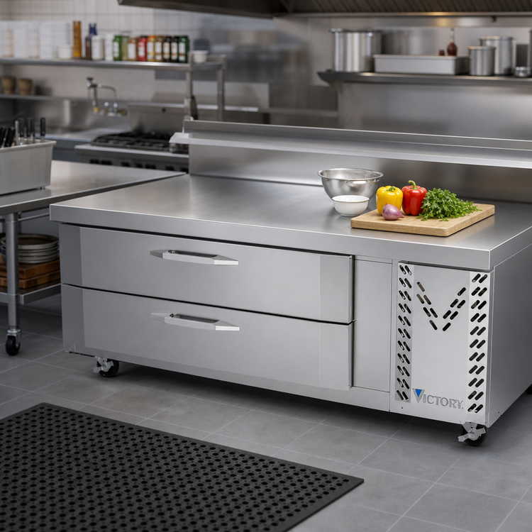 Product image #2 for Victory Refrigeration CBR60HC 60-Inch One-Section Chef Base Refrigerator, 2 Drawers, Self-Contained R290