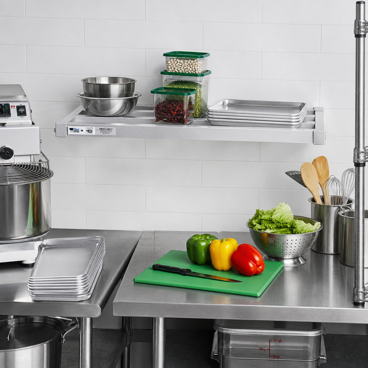 Product image #3 for Adjust-A-Shelf H.D. Series Wall-Mounted Aluminum Shelf, 30"W x 15"D