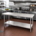 Thumbnail image #2 for Advance Tabco VLG-3012 144-Inch x 30-Inch 14-Gauge 304 Stainless Steel Work Table with Adjustable Undershelf