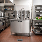 Thumbnail image #2 for Crown EMT-10-10 Electric (2) 10 Gallon Tilting Kettle Cabinet Assembly