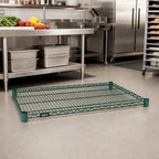 Thumbnail image #2 for Quantum 3048P 48 x 30 Inch Green Epoxy Antimicrobial Wire Shelf, 600-800 lb Capacity