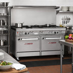 Thumbnail image #2 for Southbend (Middleby) Ultimate 4604AD-7L 60-Inch Gas Restaurant Range with 8 Open Burners, Standard & Convection Ovens