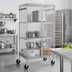 Thumbnail image #2 for Winco 24 x 48 x 63 Inch Chrome-Plated Wire Security Cage with Side-Hinged Doors