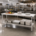 Thumbnail image #2 for Eagle Deluxe Series Stainless Steel Work Table with Adjustable Undershelf, 72-Inch x 24-Inch