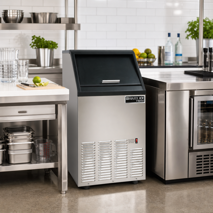 Product image #2 for Maxx Ice V-Series 75 lb Self-Contained Bullet Ice Machine with 25 lb Bin