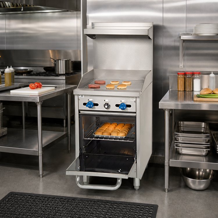 Product image #2 for Comstock-Castle 24-Inch Commercial Gas Range with 3/4-Inch Griddle and Space-Saver Oven