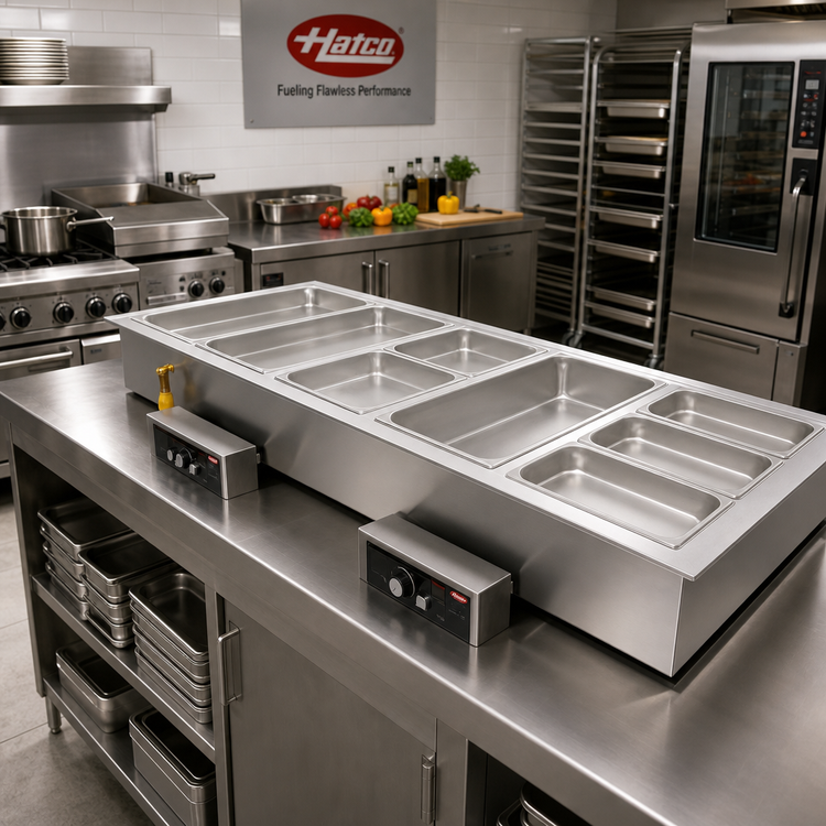 Product image #2 for Hatco HWBI-6M Drop-In Modular/Ganged Heated Well with Manifold Drains, 6 Full-Size Pan Capacity