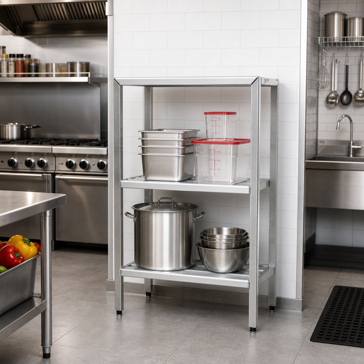 Product image #2 for New Age H.D. Series All-Welded Two-Shelf Aluminum Shelving Unit, 36 W x 20 D x 48 H