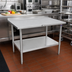 Thumbnail image #2 for John Boos Stallion 30 Inch W x 24 Inch D Stainless Steel Work Table with 1-1/2 Inch Rear Up-Turn and Adjustable Undershelf