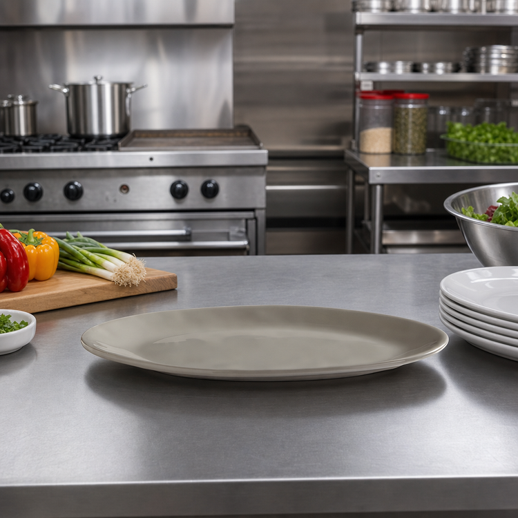 Product image #3 for American Metalcraft Crave Collection 12-Inch Oval Shadow Melamine Serving Platter