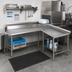Thumbnail image #2 for Eagle Group Right-Hand Island Clean Dishtable, 72-Inch Machine-to-Corner x 60-Inch Corner-to-End, 30-Inch Working Depth, 16-Gauge 304 Stainless Steel