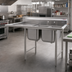Thumbnail image #2 for Eagle Group 414 Series 2-Compartment Stainless Steel Floor Model Sink with Left Drainboard, 66-3/4 Inch W x 31-3/4 Inch D