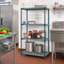 Thumbnail image #2 for Quantum 4-Tier Stationary Wire Plastic Mat Shelving Unit, 24W x 21D x 63H, Green Epoxy Antimicrobial Coated