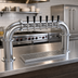 Thumbnail image #2 for Glastender 6-Faucet Stainless Steel Pipe Pass-Thru Air-Cooled Countertop Draft Dispensing Tower