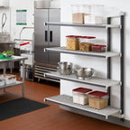 Thumbnail image #2 for Cambro Camshelving® Elements EXA186072V4480 4-Tier Stationary Add-On Polymer Shelving Unit, 18 x 60 x 72 Inches, Vented, Speckled Gray