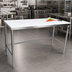 Thumbnail image #2 for John Boos 72 Inch x 30 Inch Reversible Poly Top Trimming Table with Stainless Steel Base