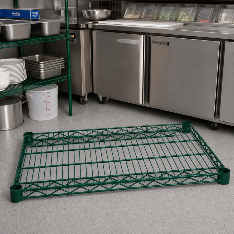 Product image #3 for Advance Tabco Special Value Series Heavy Duty Green Epoxy Coated Wire Shelf, 54 x 24 Inches
